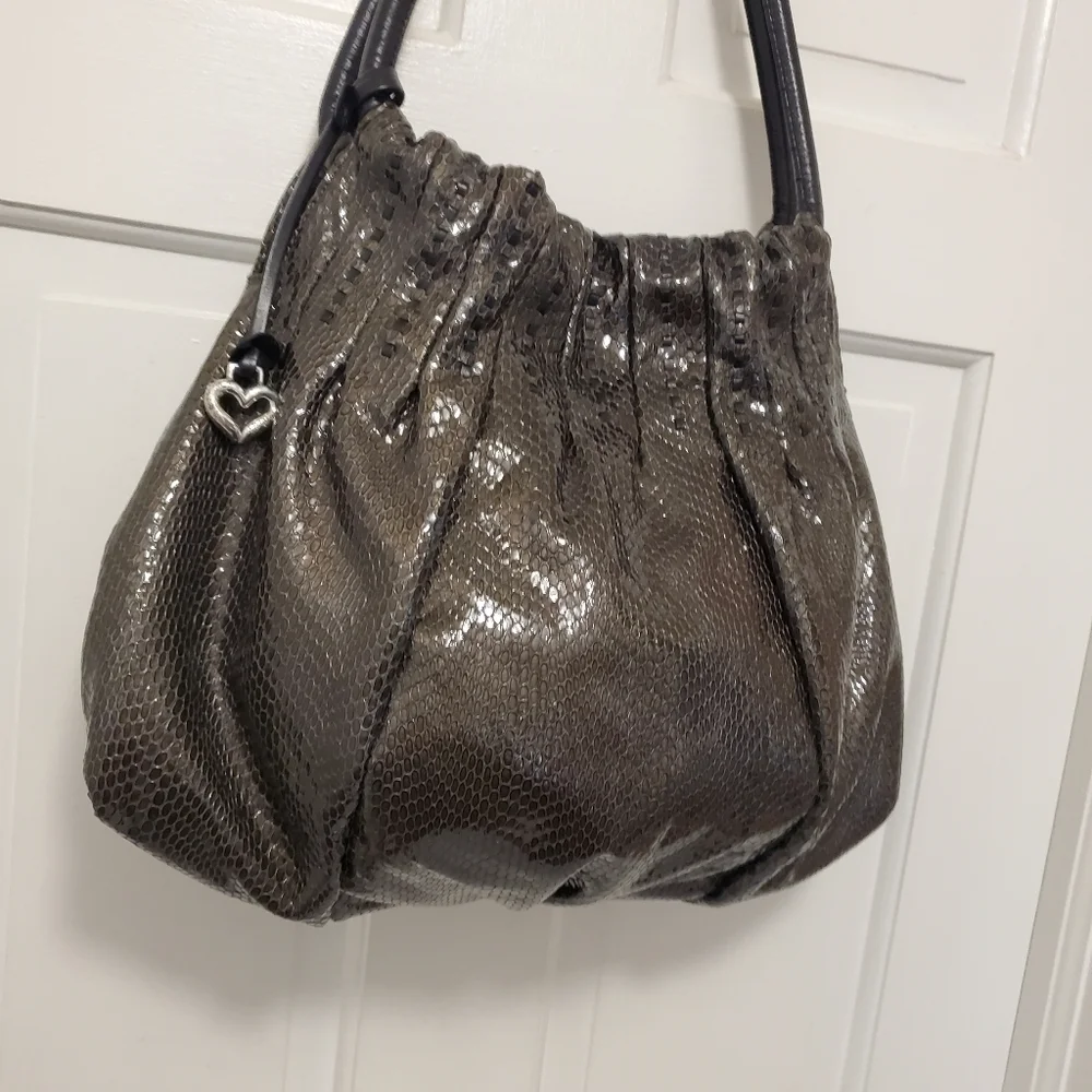 Brighton Breelan Snakeprint Hobo Style Shoulder Bag